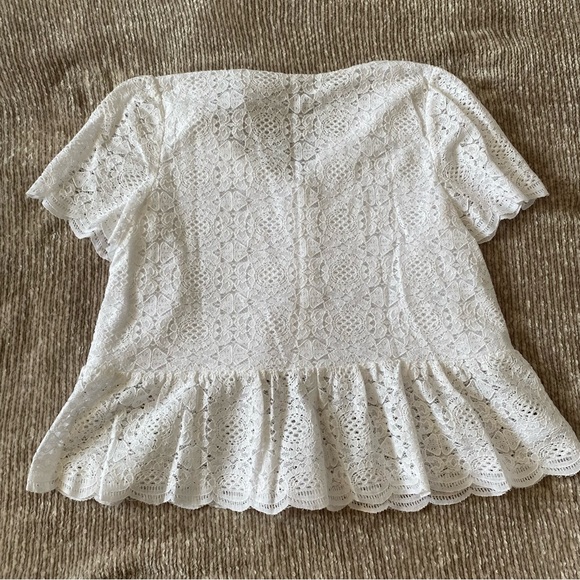 LOFT White Lace Button Down Shirt - Picture 2 of 5